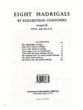 Eight Madrigals by Elizabethan Composers